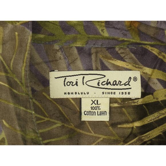 Tori Richard Fern Plant All Over Print Hawaiian Aloha Tropical Tribal Shirt XL - Picture 4 of 4